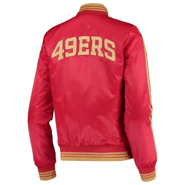 Starter San Francisco 49ers Overtime Full-Snap Varsity Satin Red Jacket