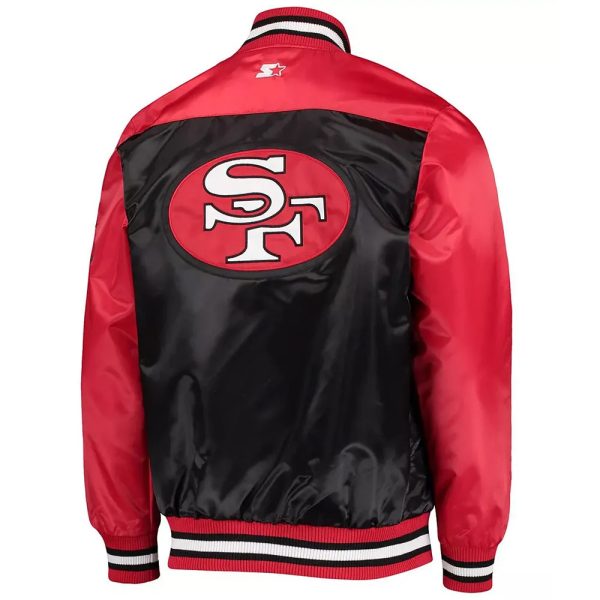 Starter San Francisco 49ers The Tradition II Full-Snap Satin Black/Red Jacket