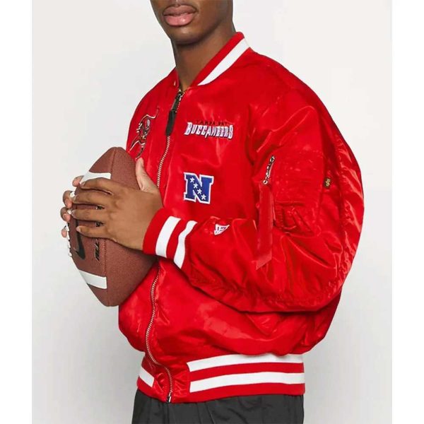 Tampa Bay Buccaneers Bomber Satin MA-1 Red Jacket