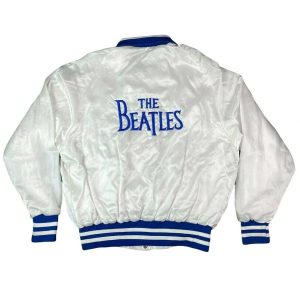 The Beatles 80s Satin Bomber Black Jacket