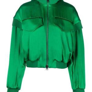 The Cleaning Lady Eva De Dominici Green Silk Cropped Jacket