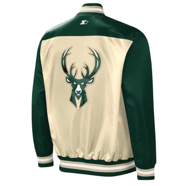 The Tradition II Milwaukee Bucks Green & Cream Satin Jacket