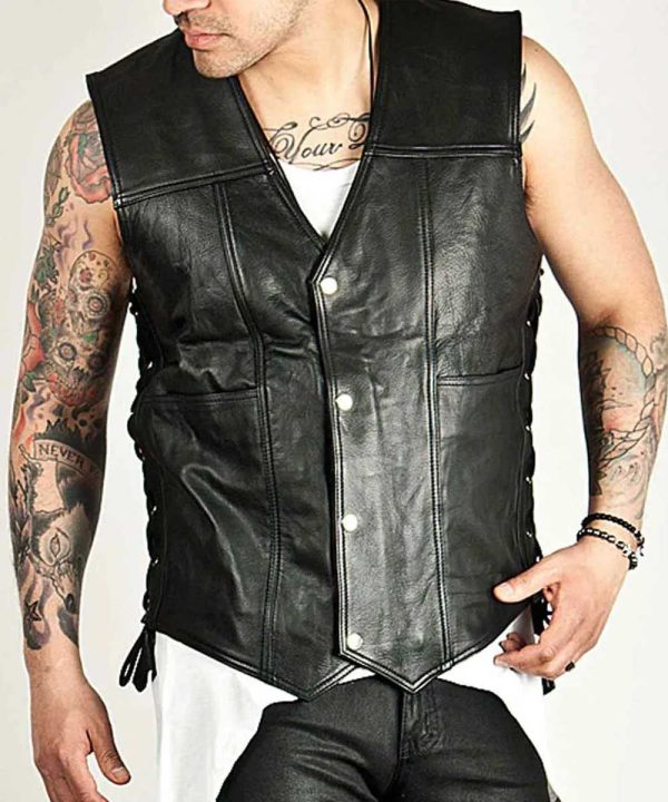 The Walking Dead Angel Wings Daryl Dixon Black Leather Vest