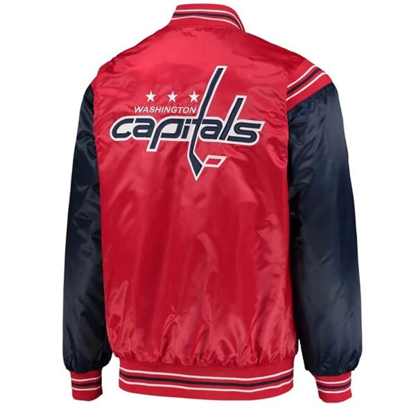 Washington Capitals Blue and Red Satin Jacket