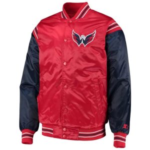 Washington Capitals Red and Blue Satin Jacket