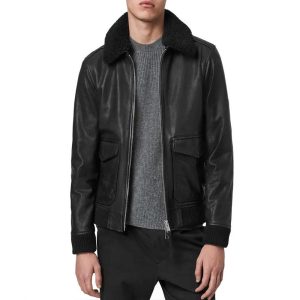 Winter House Carl Radke Aviator Black Leather Jacket