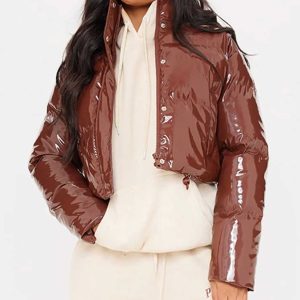 Women’s Bubble Vinyl Brown Jacket