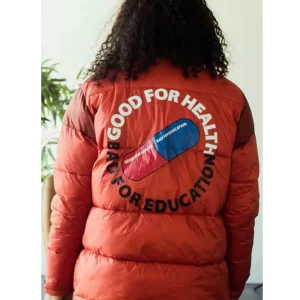 Akira Good For Health Bad For Education Red Puffer Jacket