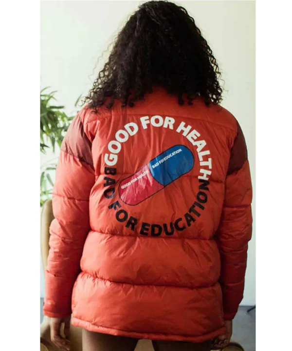 Akira Good For Health Bad For Education Red Puffer Jacket