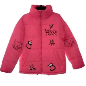 Ariana Grande 7 Rings Puffer Pink Jacket