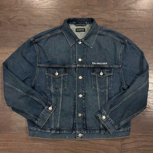 Balenciaga Logo Denim Blue Jacket