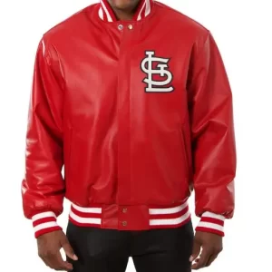 Cardinals St. Louis Red Varsity Leather Jacket