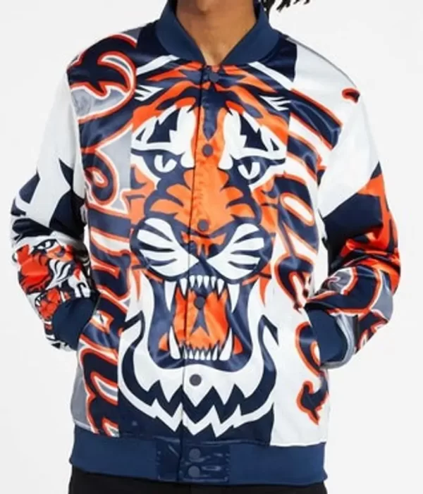 Detroit Tigers All Over Print Bomber Cotton Jacket