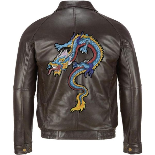 Dragon Embroidered Brown Jacket