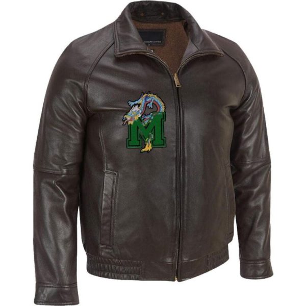 Dragon Embroidered Real Leather Jacket