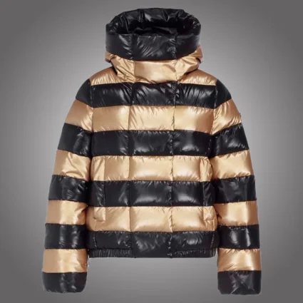 Gold Stripes Dazzle Down Puffer Jackets