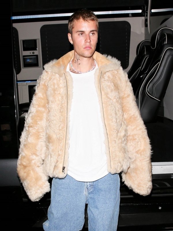 Justin Bieber Fur Off-white Jacket