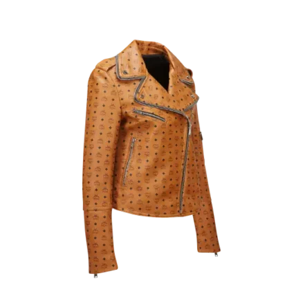 Mcm Visetos Biker Real Leather Jacket