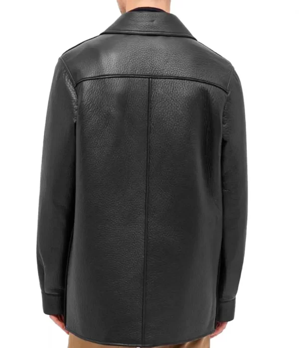 Men’s Black Lopris Bonded Grain Leather Jacket