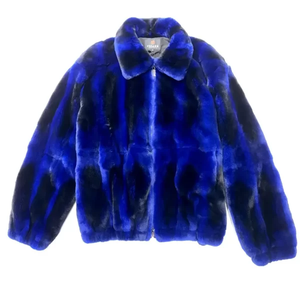 Men’s Blue Chinchilla Shearling Fur Jacket