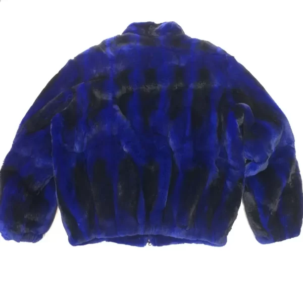 Men’s Blue Shearling Chinchilla Fur Jacket