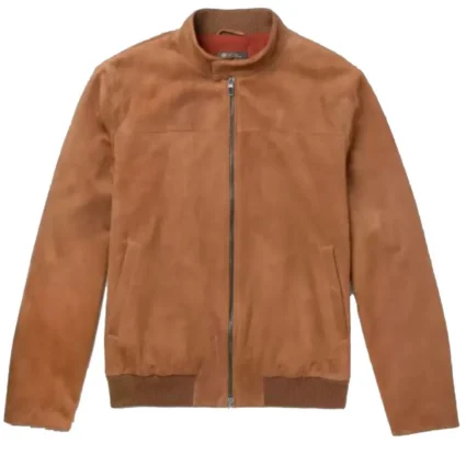 Men’s Bomber Rain System Piana Suede Leather Jacket