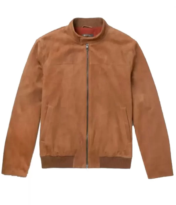 Men’s Bomber Rain System Piana Suede Leather Jacket