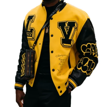 Mens Louis Vuitton Fleece Varsity Jacket
