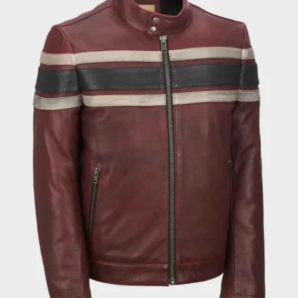 Mens Retro Red Waxed Vintage Jacket