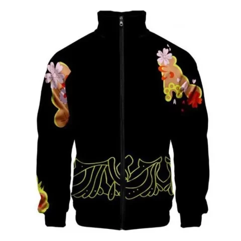 Muzan Demon Slayer Black Polyester Jacket