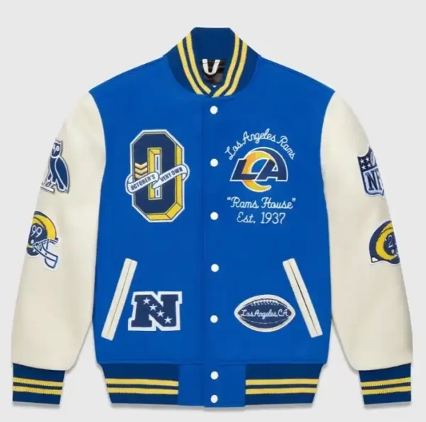 OVO X NFL X Los Angeles Rams Varsity Jacket