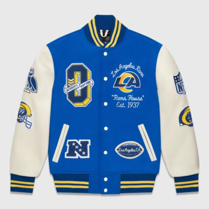 OVO x NFL Los Angeles Rams Blue Varsity Jacket