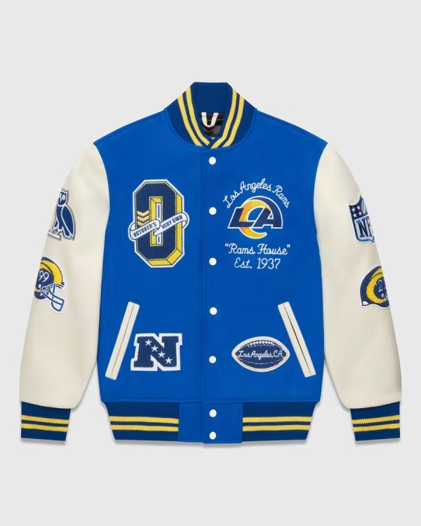 OVO x NFL Los Angeles Rams Blue Varsity Jacket
