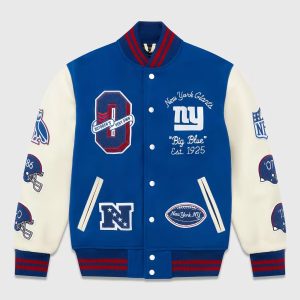 OVO x NFL New York Giants Blue Varsity Jacket