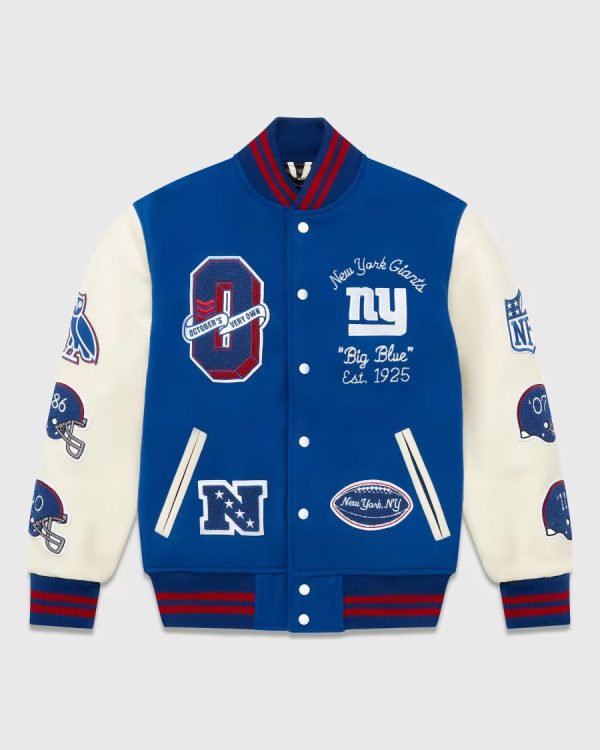 OVO x NFL New York Giants Blue Varsity Jacket