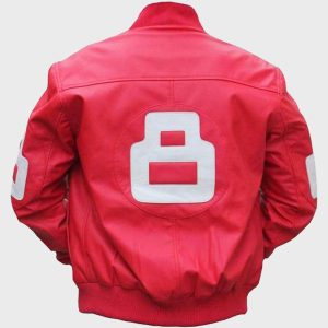 Pink 8 Ball Bomber Faux Leather Jacket