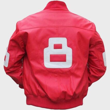 Pink 8 Ball Bomber Faux Leather Jacket
