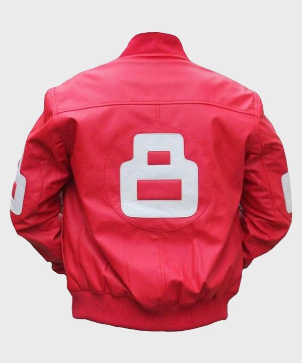 Pink 8 Ball Bomber Faux Leather Jacket