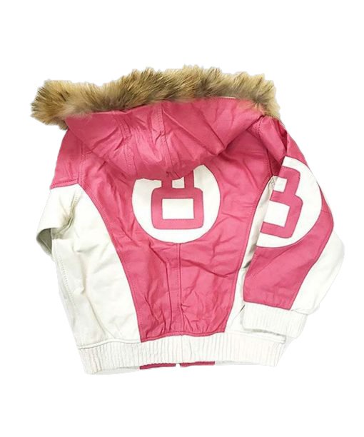 Pink And White 8 Ball Leather Jacket