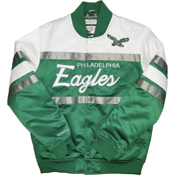 SBLVII Jalen Hurts Philadelphia Eagles Green Satin Jacket