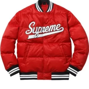 Supreme Puffy Red and Yellow Bomber Jacket