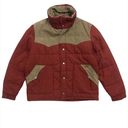 Vintage Wrangler USA Classic Denim Bomber Puffer Down Jacket