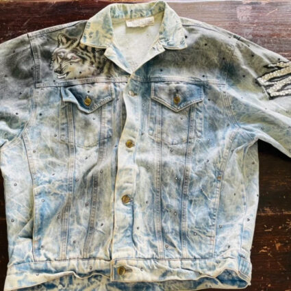 Vintage x Tony Alamo “WOLF” hand-Painted Denim Blue Jacket