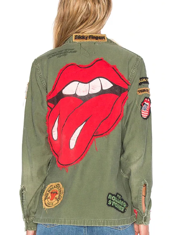 Women's Green Rolling Stones 1975 Army Jacket