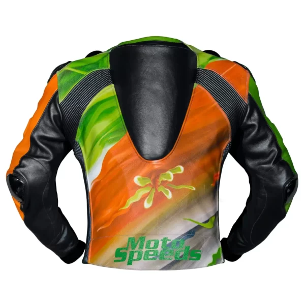 Abstract Motorcycle Sheepskin Jacket