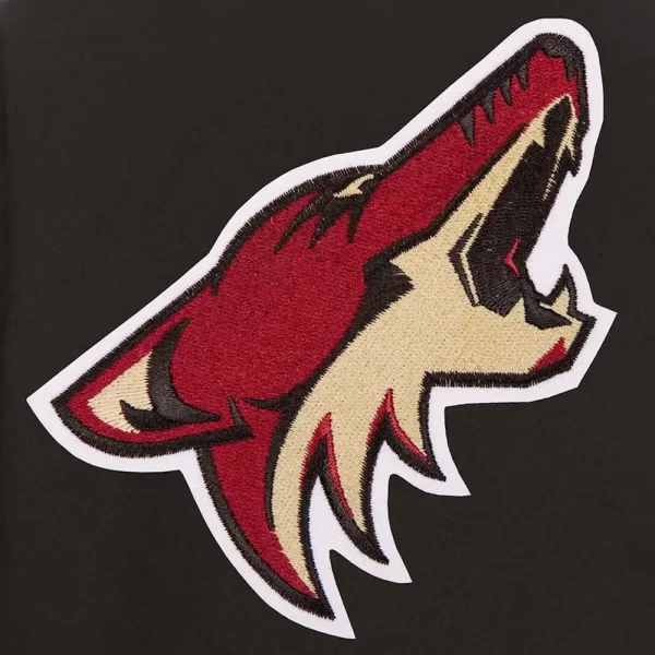 Black Arizona Coyotes Front-Hit Poly-Twill Full-Snap Jacket