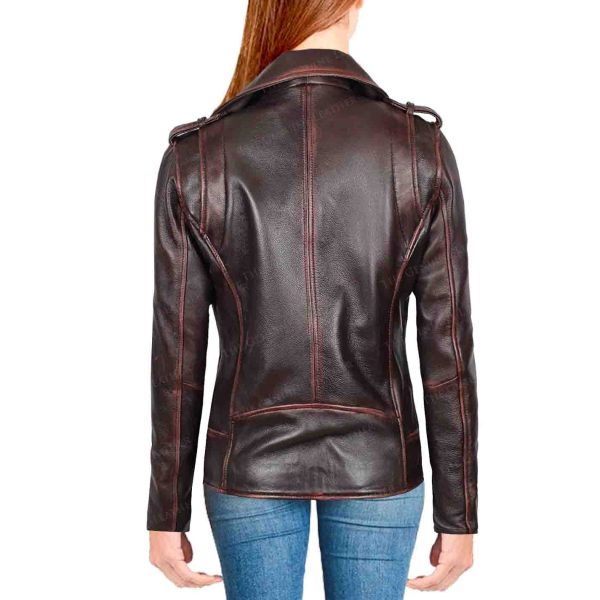 Chocolate Brown Women Leather Jacket