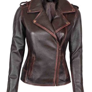 Chocolate Women Genuine Leather Jacket