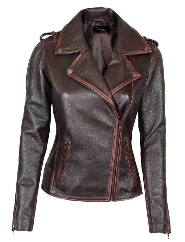 Chocolate Women Genuine Leather Jacket