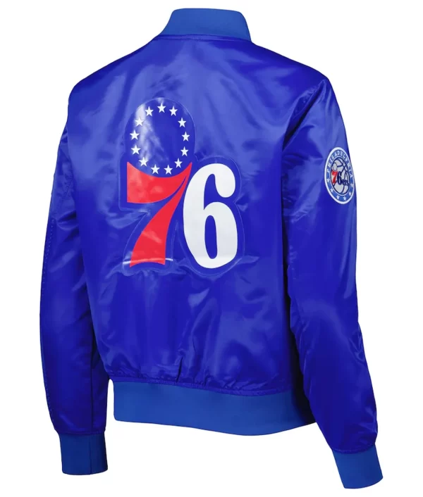 Classics Philadelphia 76ers Royal Satin Fabric Jacket